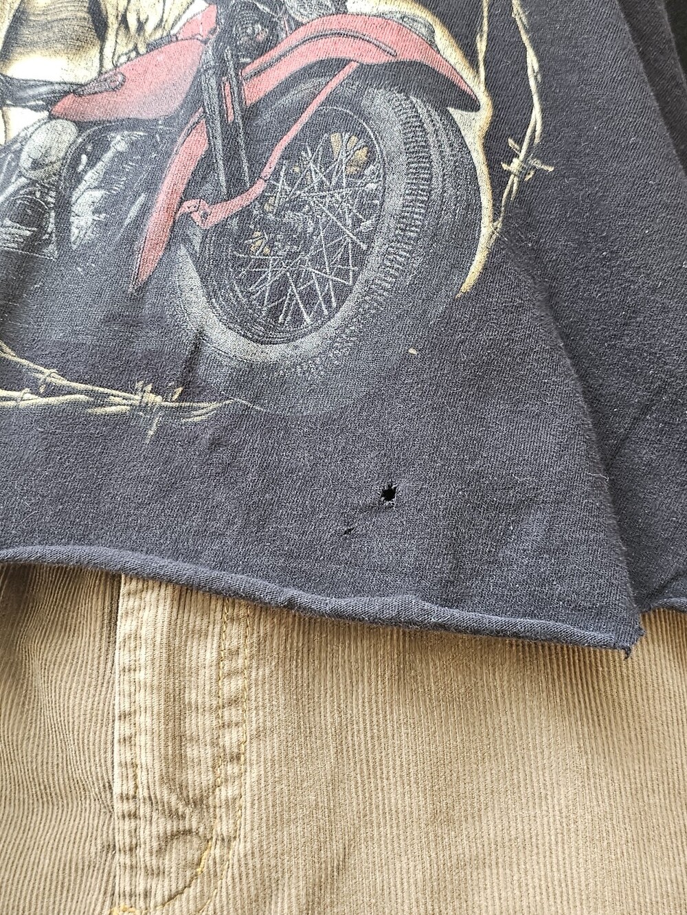 Harley Davidson El Paso, Texas Distressed & Cropped Motorcycle Tee SZ XL - Picture 5 of 6